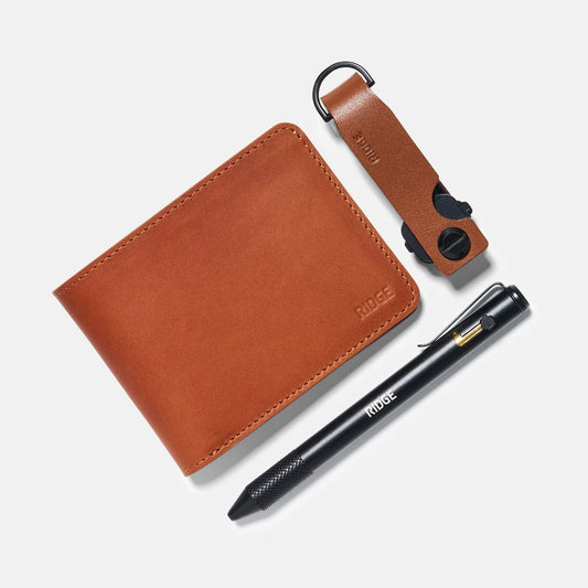 Daily Writer Kit - Billfold - Tobacco Brown Leather