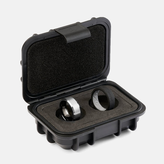 8mm Beveled Ring Set - Platinum