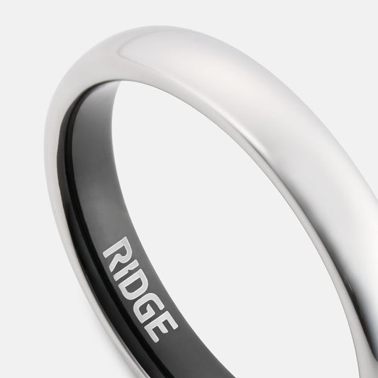 4mm Rounded Ring Set - Platinum
