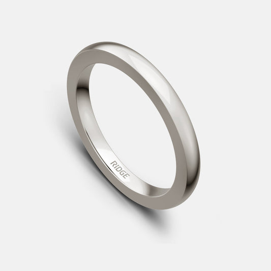 2mm Rounded Ring Set - 14K White Gold