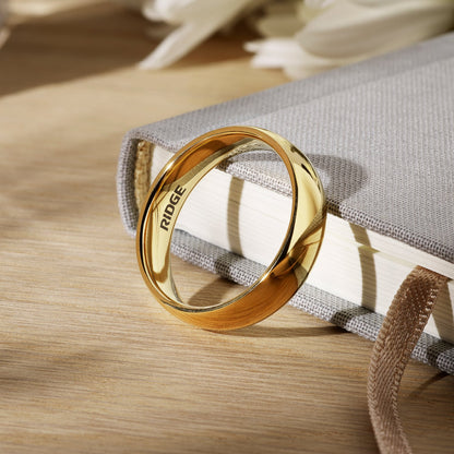 6mm Rounded Ring Set - 24K Gold - Tantalum