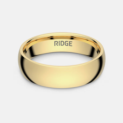 6mm Rounded Ring Set - 24K Gold - Tantalum