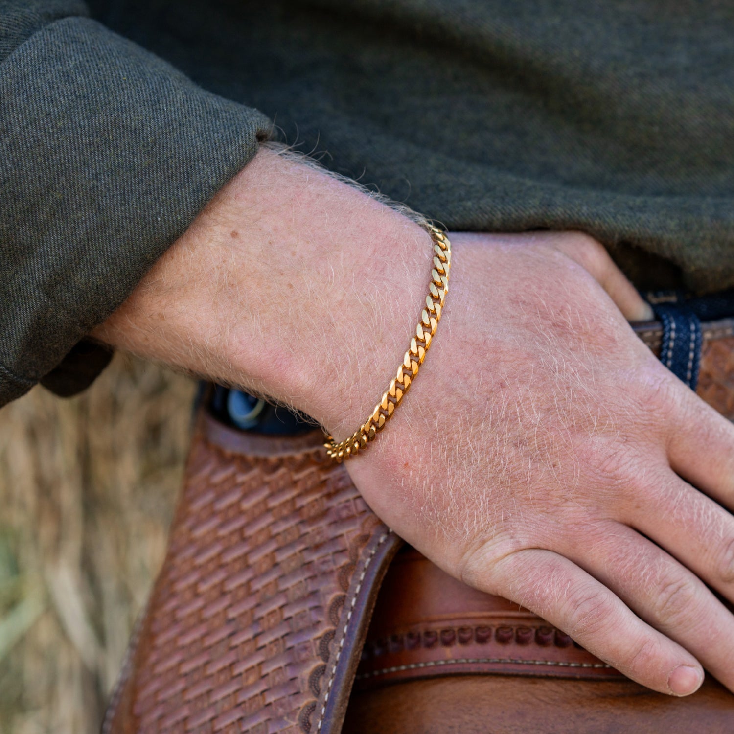 6mm Curb Bracelet - 18K Gold - Large