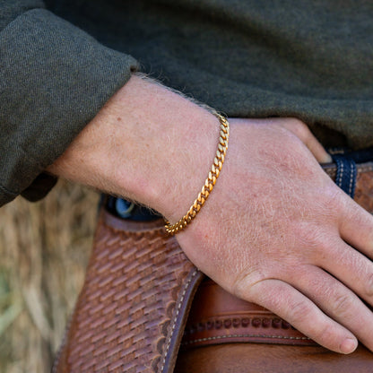 6mm Curb Bracelet - 18K Gold - Medium