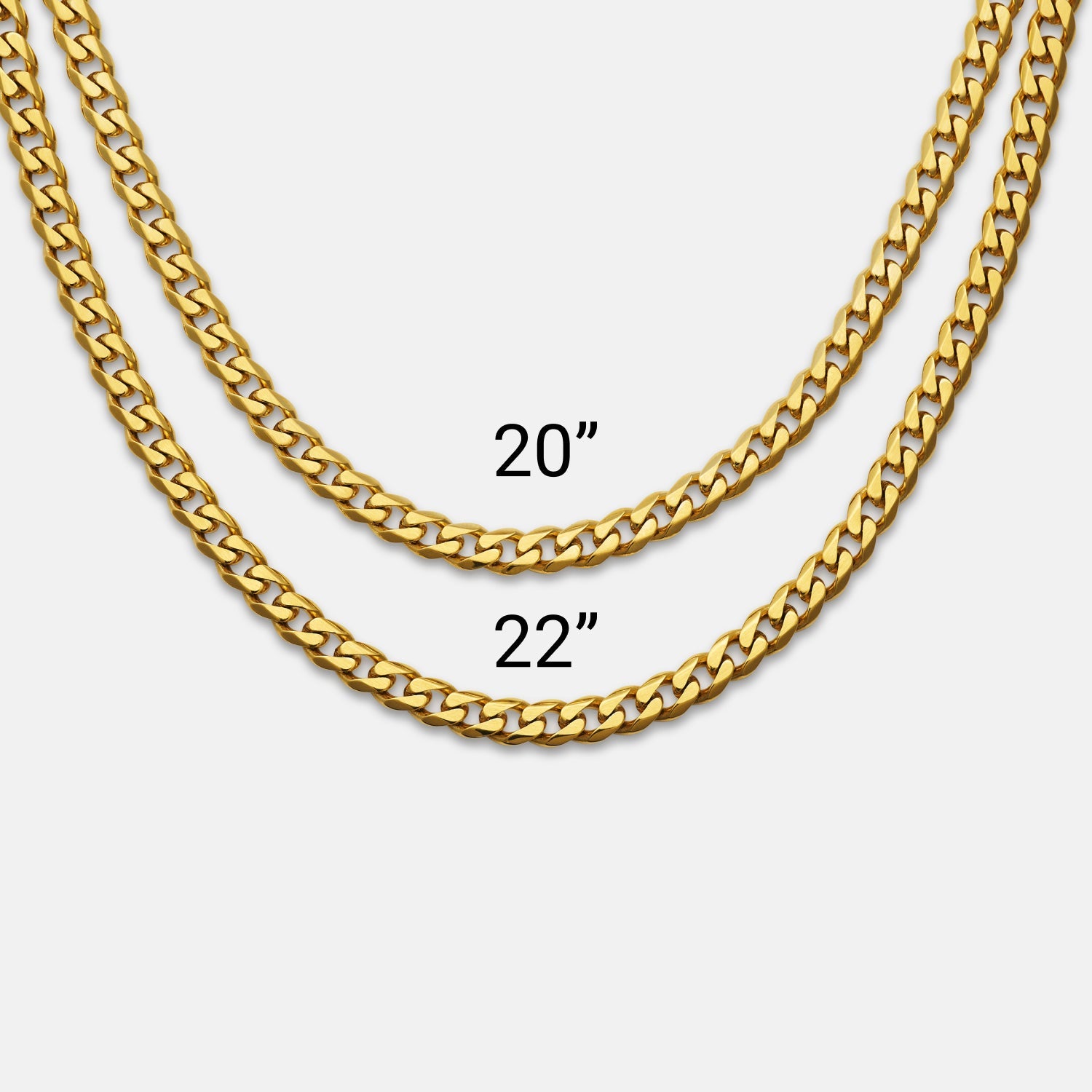 5mm Curb Chain - 18K Gold - 22"