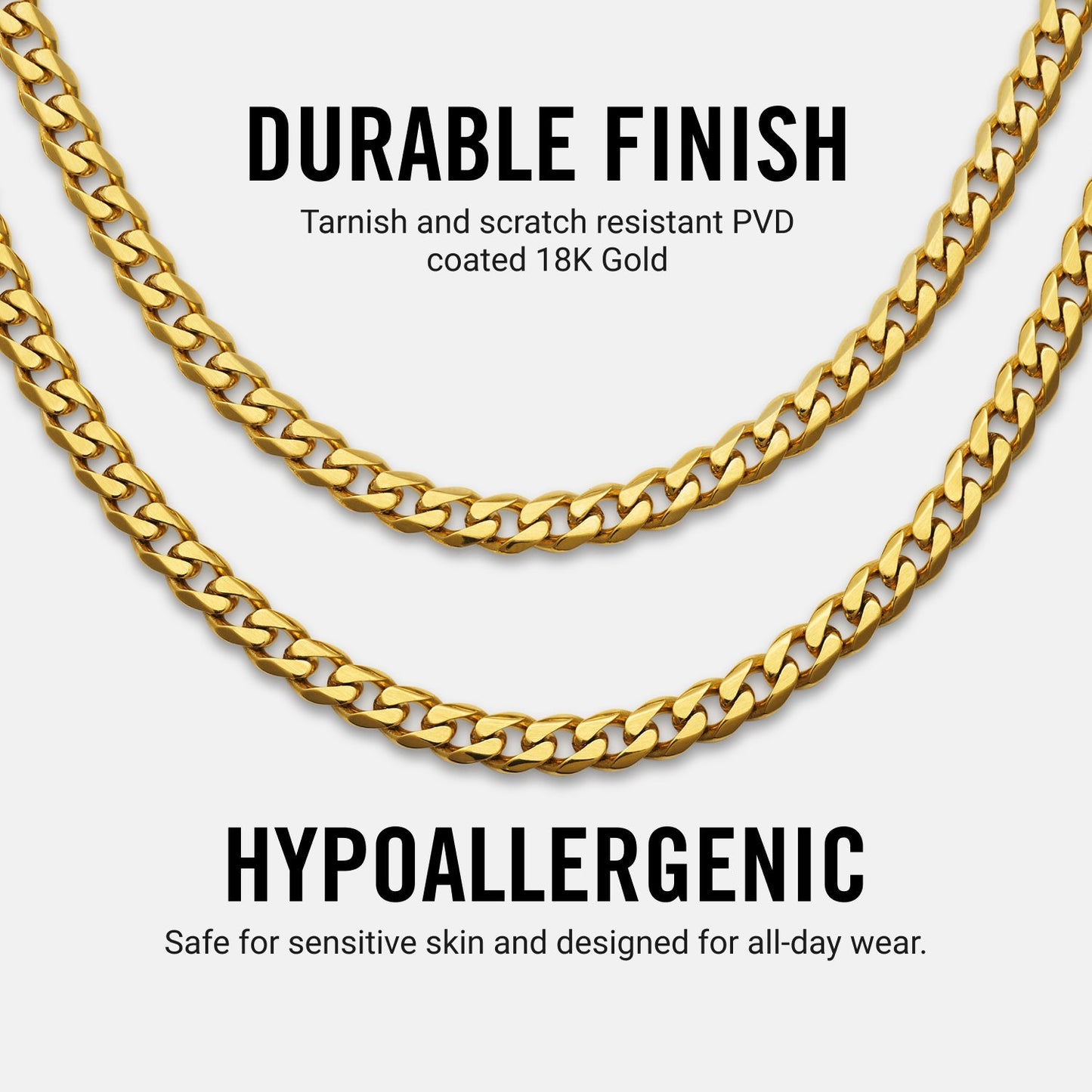 5mm Curb Chain - 18K Gold - 20"