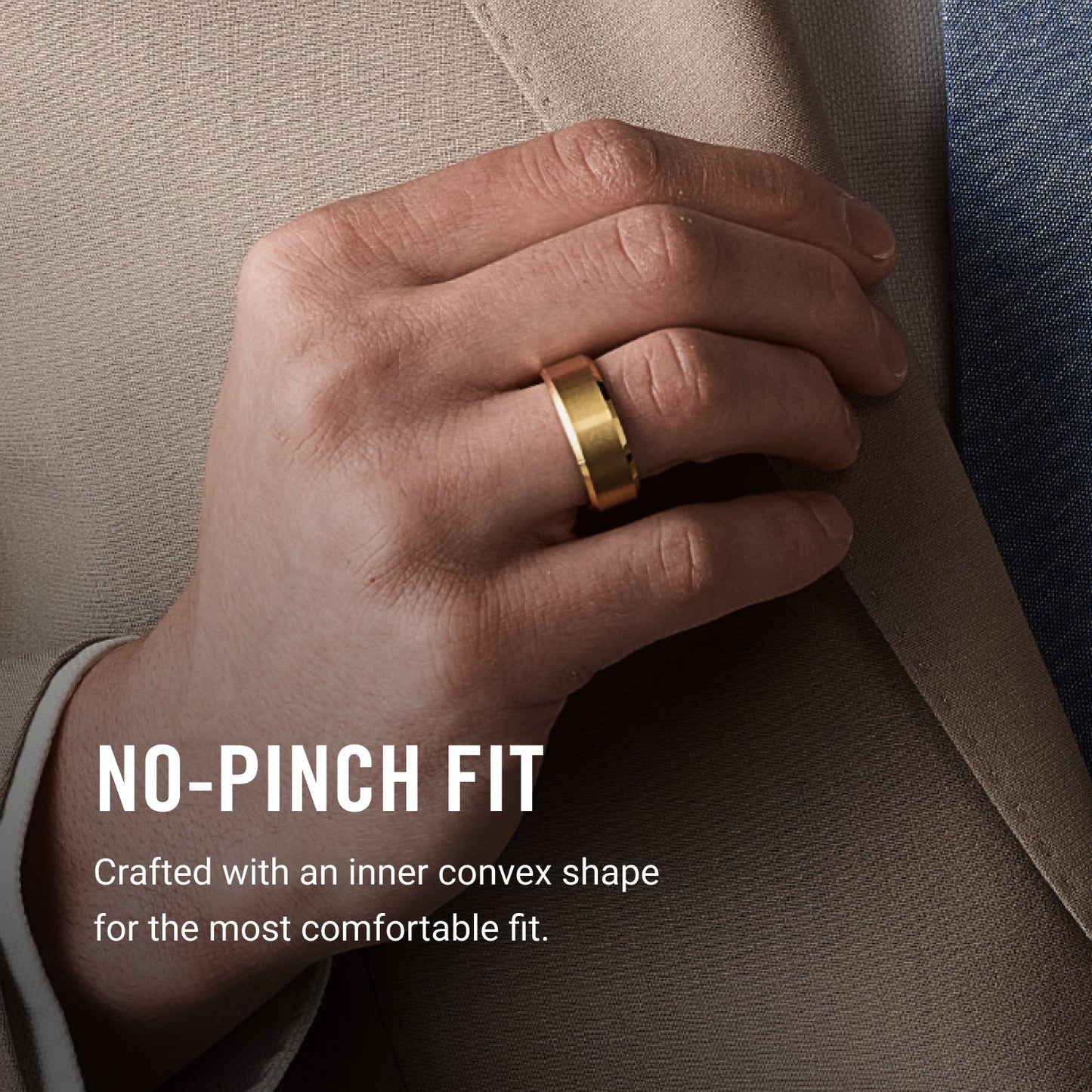 8mm Beveled Ring Set - 24K Gold - Tantalum