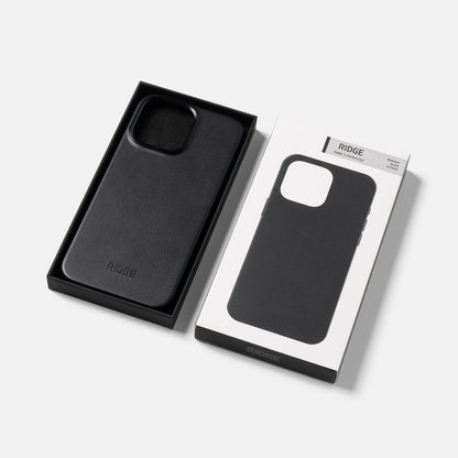 Ridge Phone Case - Midnight Black Leather - iPhone 15 Pro Max