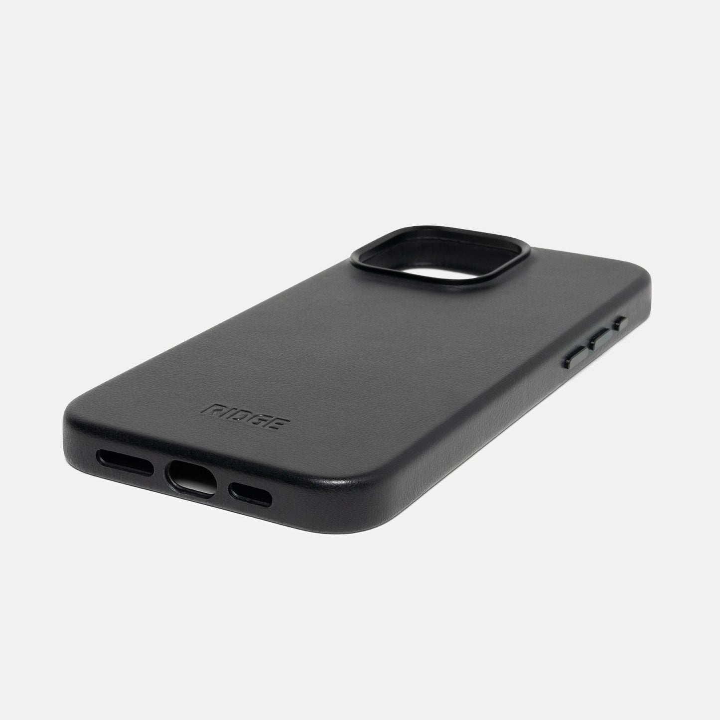 Ridge Phone Case - Midnight Black Leather - iPhone 15 Pro Max