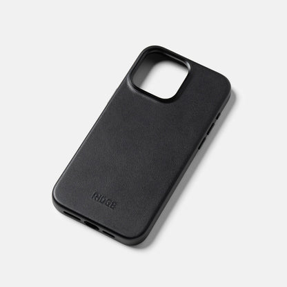 Ridge Phone Case - Midnight Black Leather - iPhone 15 Pro Max