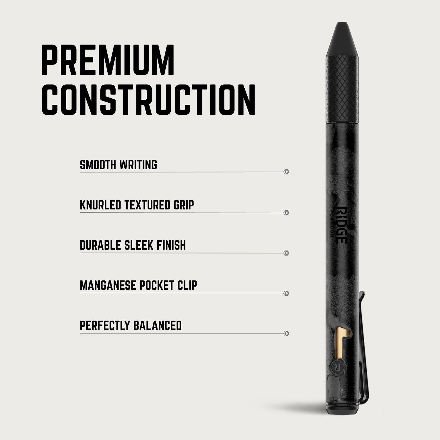 Ridge Bolt Action Pen - Carbon Fiber 3k