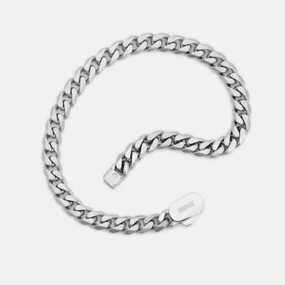 6mm Curb Bracelet - Platinum - Large