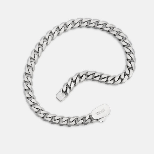 6mm Curb Bracelet - Platinum - Large