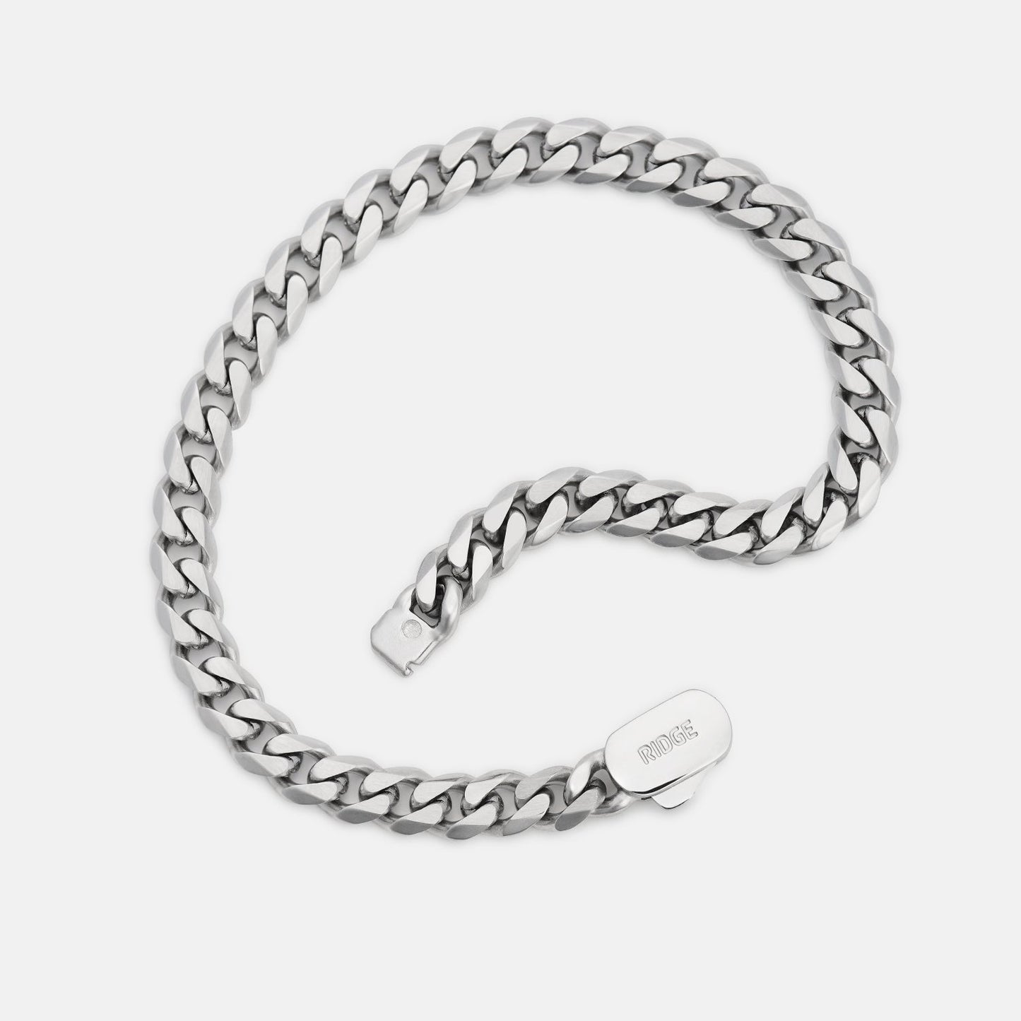 6mm Curb Bracelet - Platinum - Medium