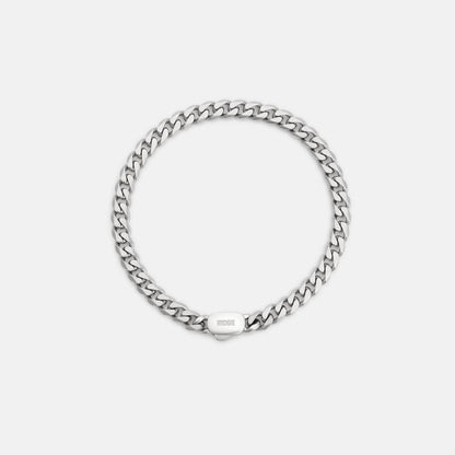 6mm Curb Bracelet - Platinum - Large