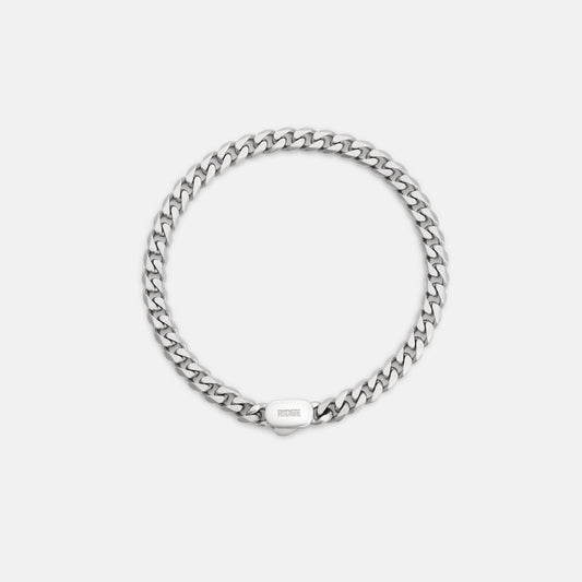6mm Curb Bracelet - Platinum - Medium