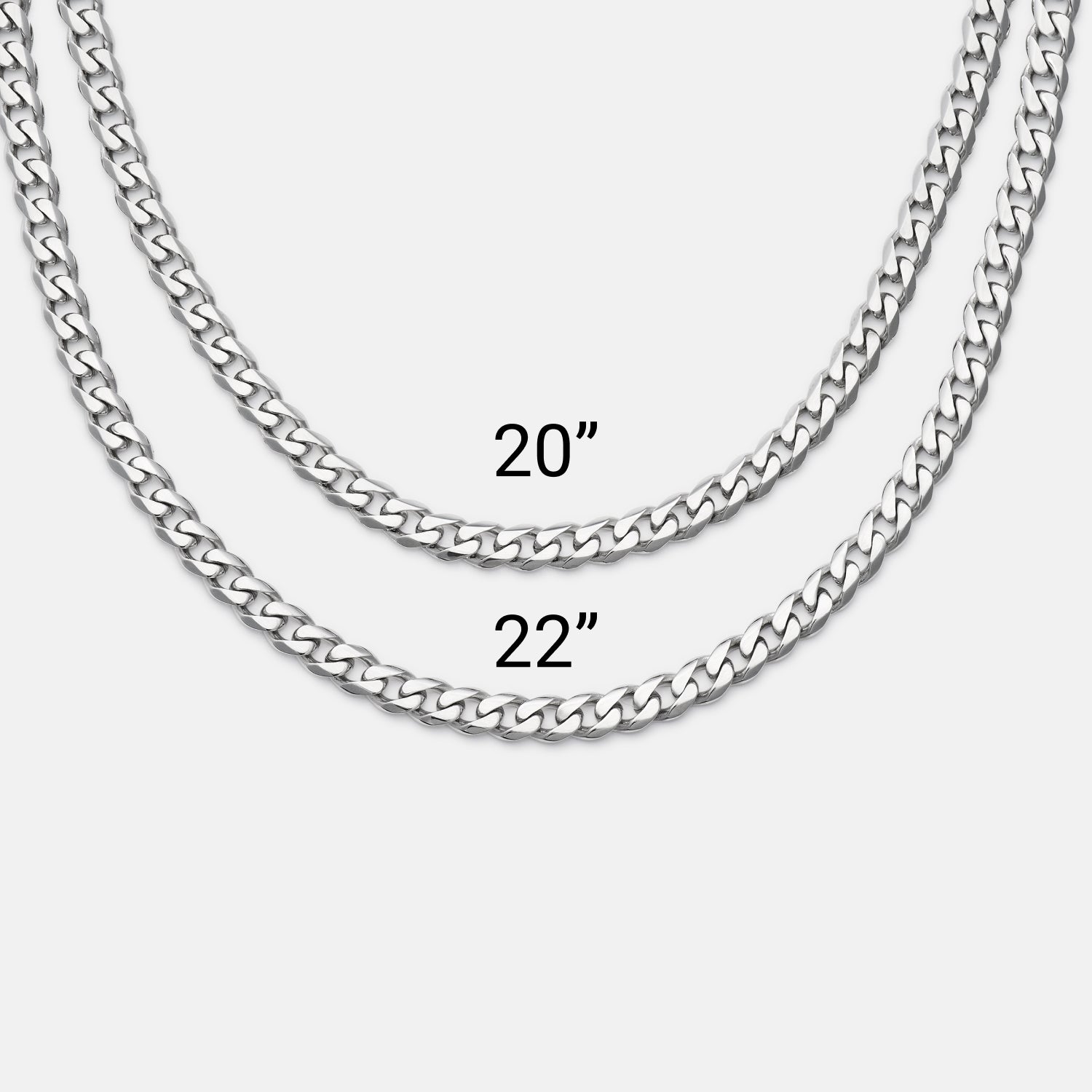 5mm Curb Chain - Platinum - 20"