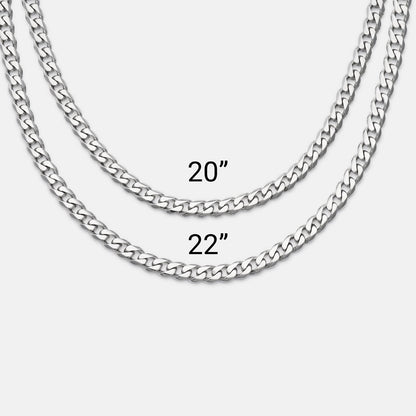 5mm Curb Chain - Platinum - 20"
