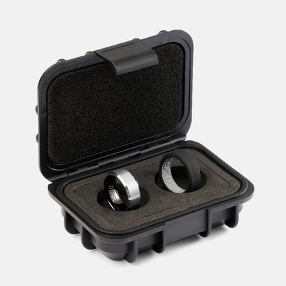 8mm Beveled Ring Set - Platinum
