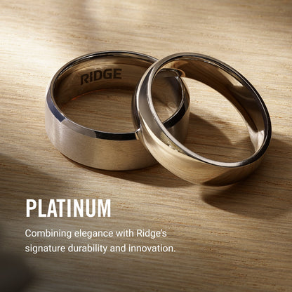 8mm Beveled Ring Set - Platinum - Tantalum