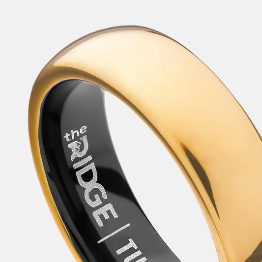 6mm Rounded Ring Set - 24K Gold