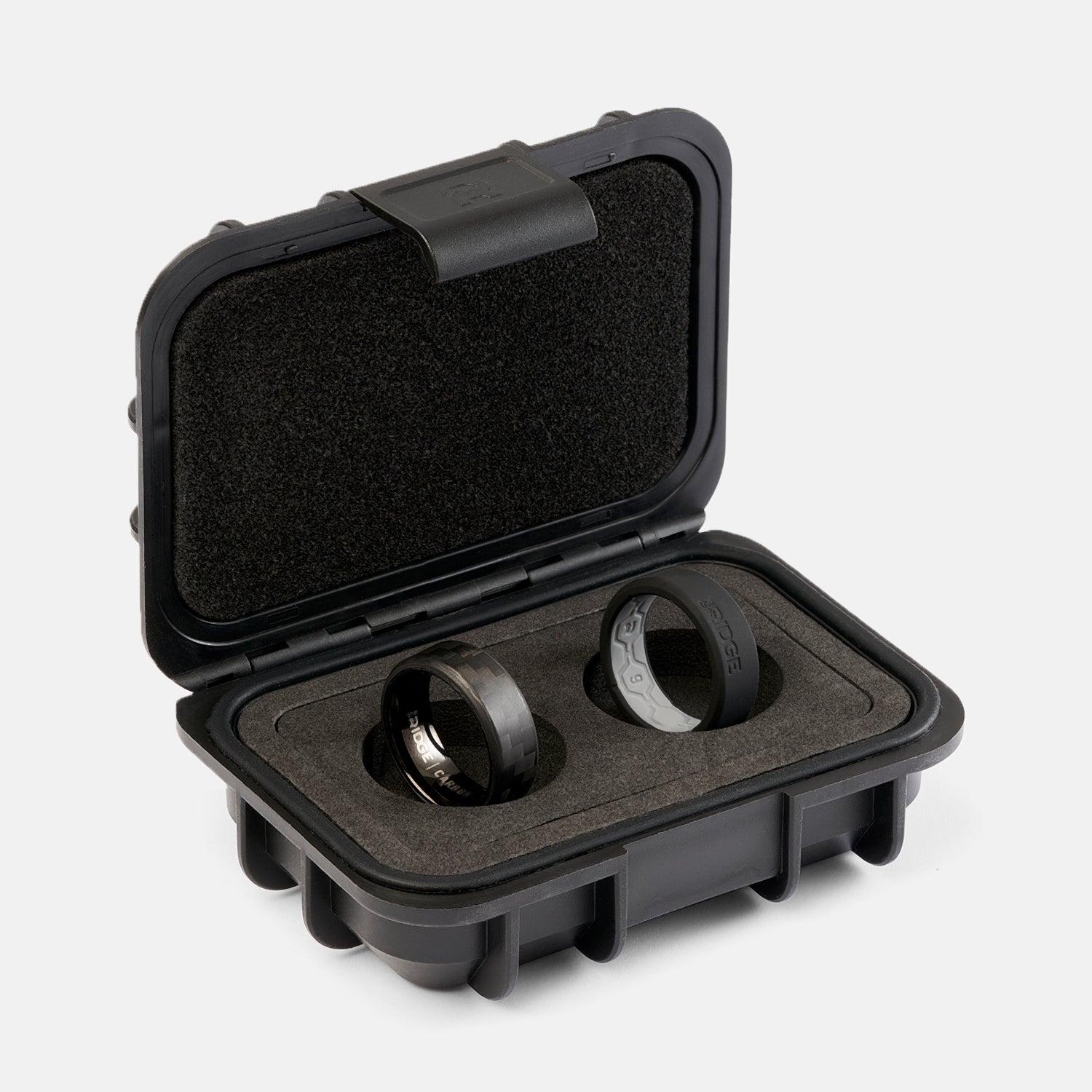 8mm Beveled Ring Set - Carbon Fiber 3K