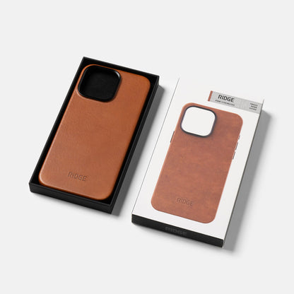 Ridge Phone Case - Tobacco Brown Leather - iPhone 15 Pro Max