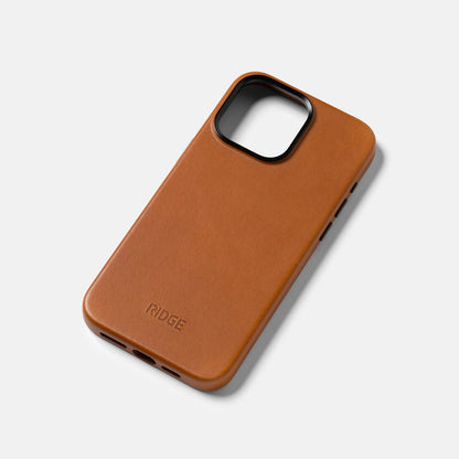 Ridge Phone Case - Tobacco Brown Leather - iPhone 15 Pro Max