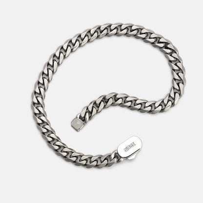 6mm Curb Bracelet - Titanium - Medium