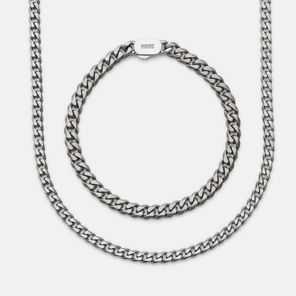 6mm Curb Bracelet - Titanium - Medium