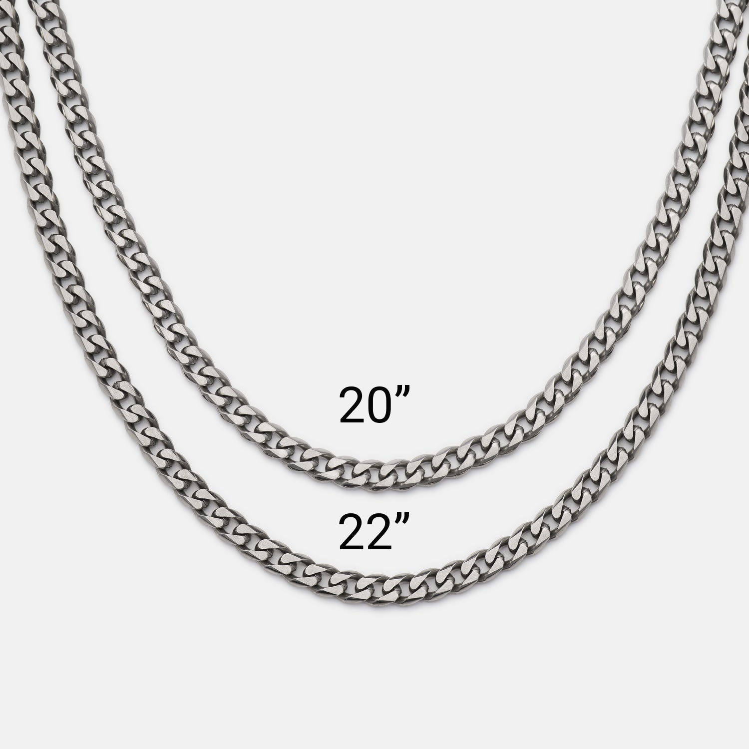 5mm Curb Chain - Titanium - 20"