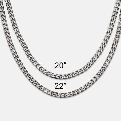 5mm Curb Chain - Titanium - 20"