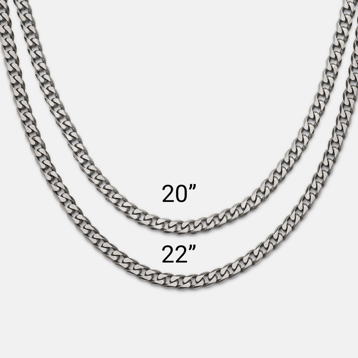 5mm Curb Chain - Titanium - 22"