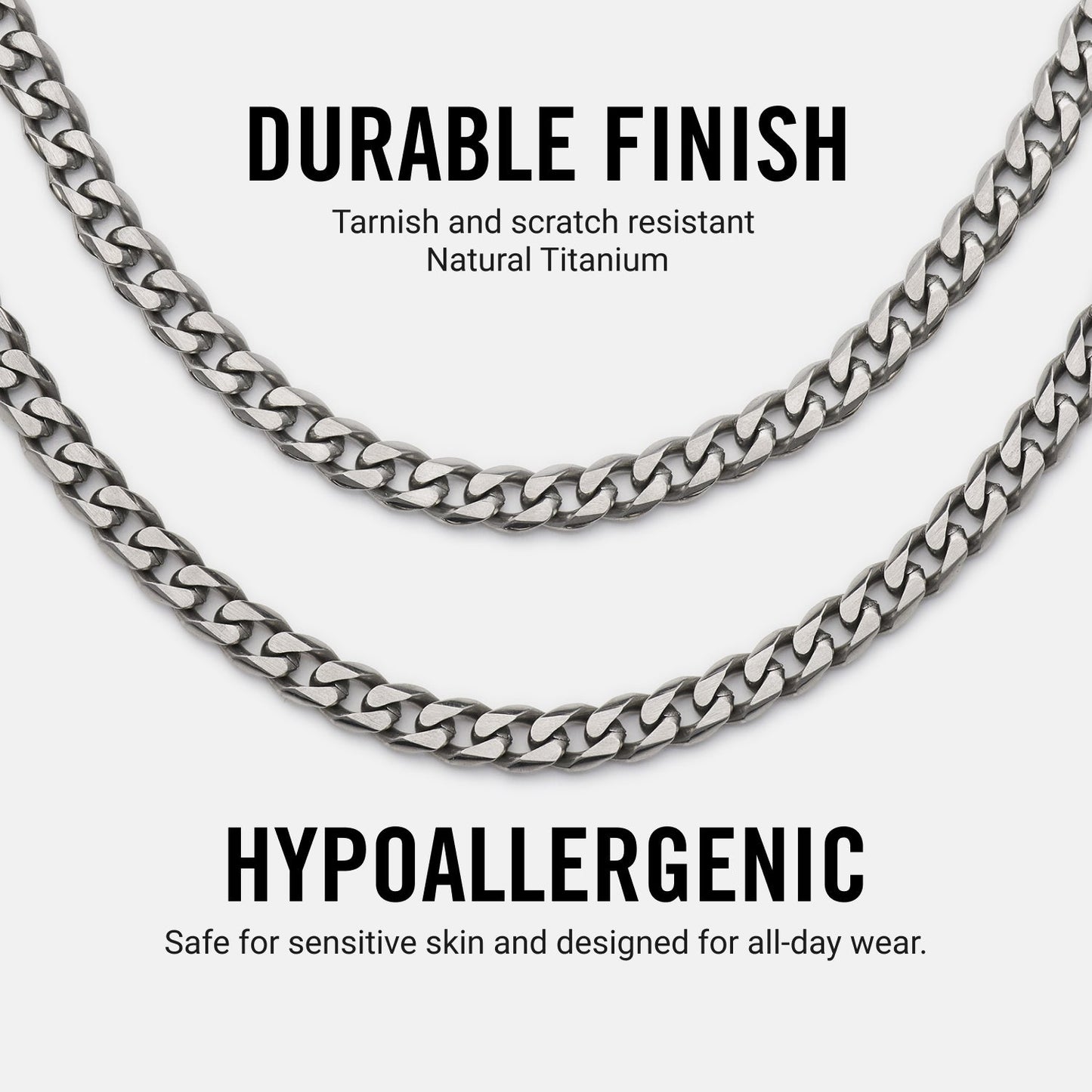 5mm Curb Chain - Titanium - 20"