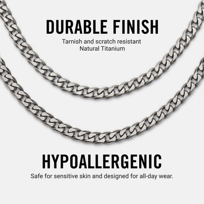 5mm Curb Chain - Titanium - 22"