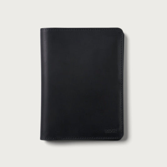 Passport Wallet - Midnight Black Leather