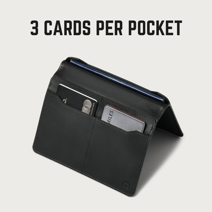 Passport Wallet - Midnight Black Leather