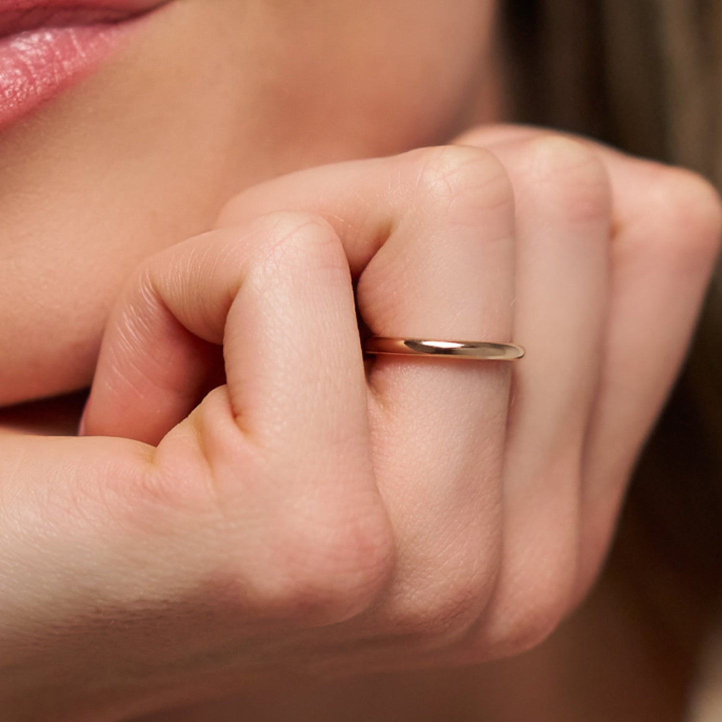 2mm Rounded Ring Set - 14K Yellow Gold
