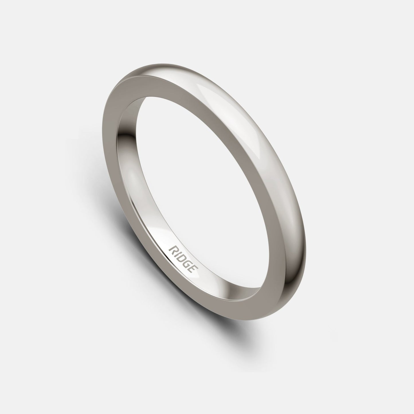 2mm Rounded Ring Set - 14K White Gold