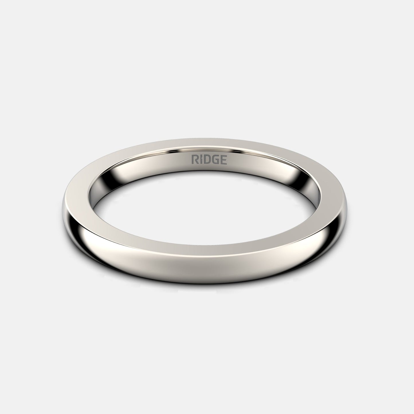 2mm Rounded Ring Set - 14K White Gold