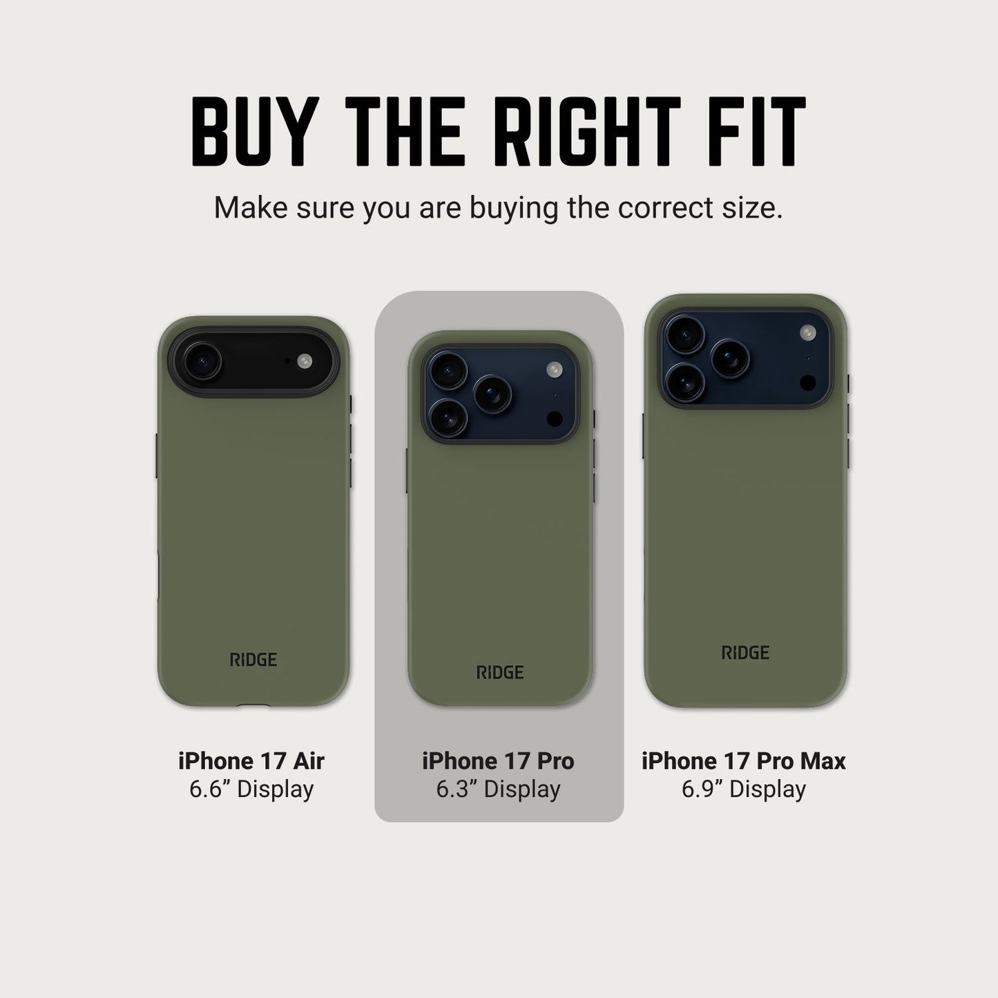 Ridge Phone Case - Matte Olive - iPhone 17 Pro