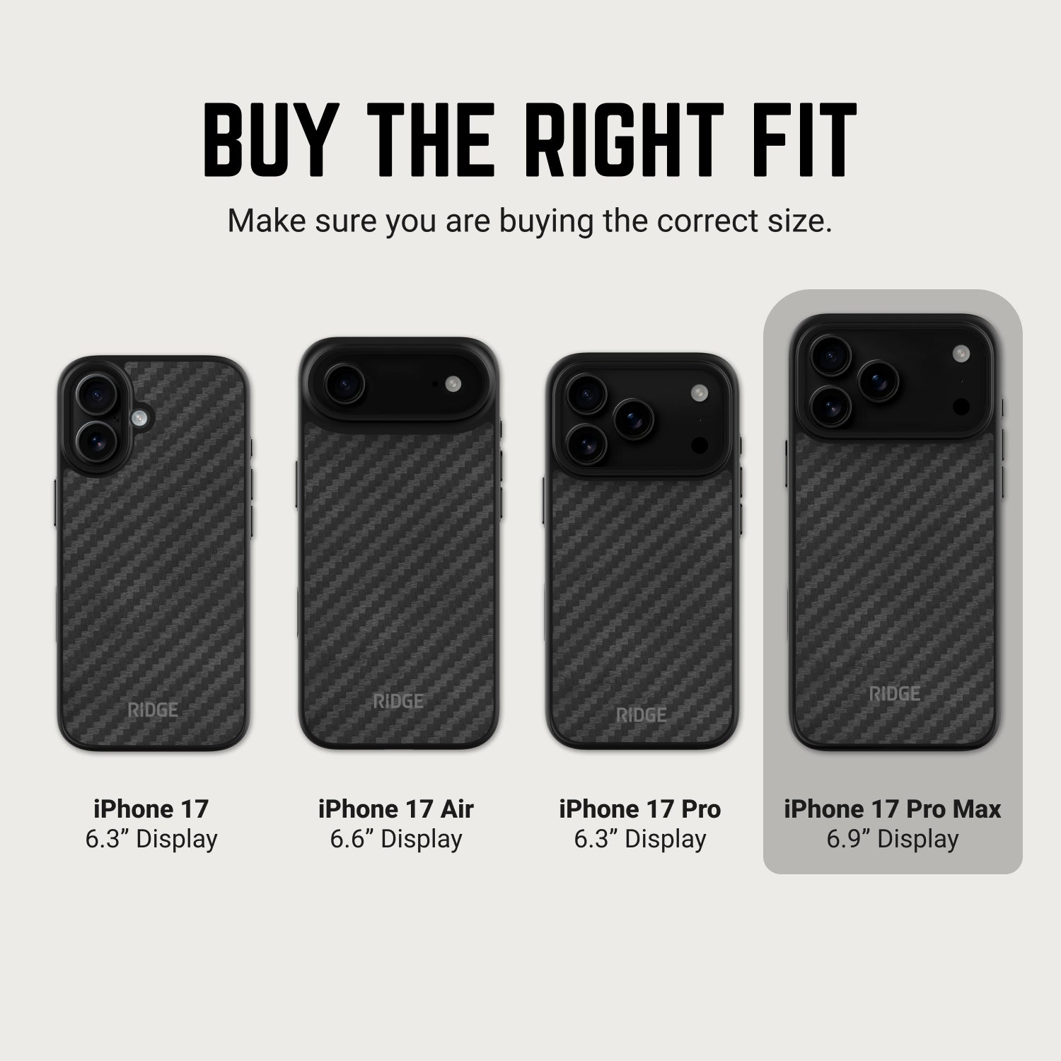 Ridge Phone Case - Carbon - iPhone 17 Pro Max