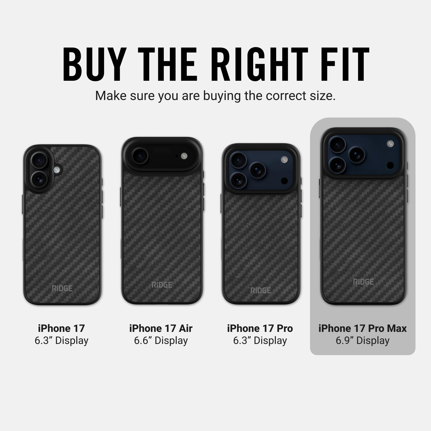 Ridge Phone Case - Carbon - iPhone 17 Pro Max